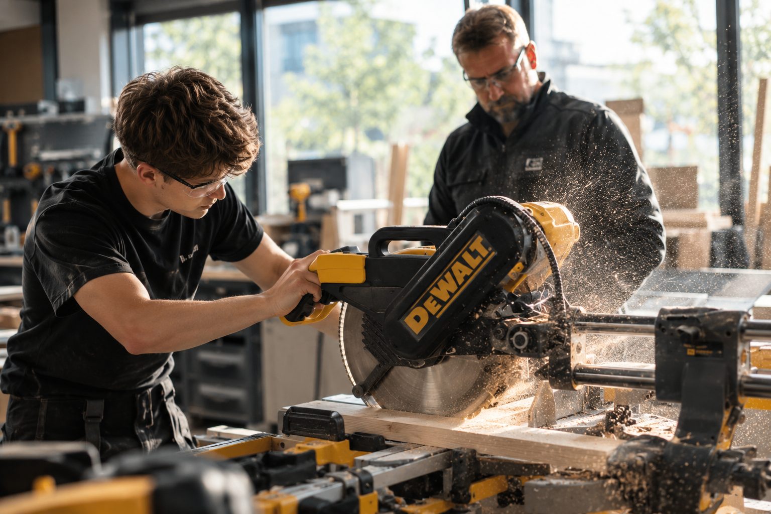 Auszubildender in der Werkstatt